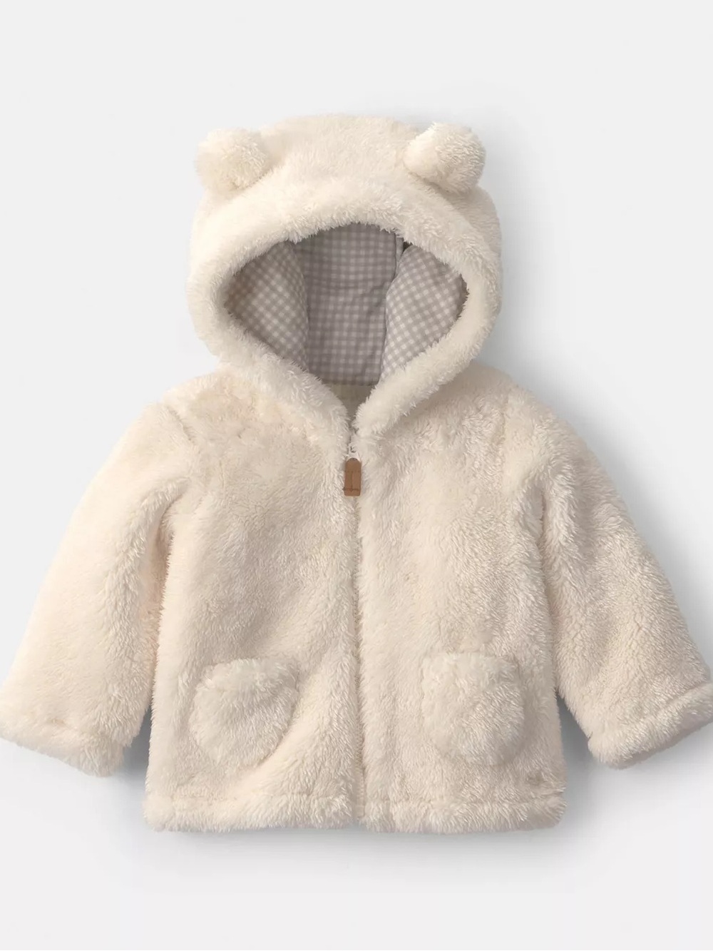 Carter's Cream Plush Hooded Teddy Jacket with Ears